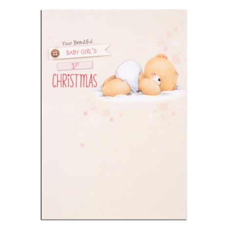 Baby Girls 1st Christmas Forever Friends Christmas Card